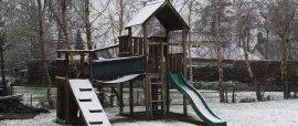 Jungle Gym kids climbing frame in winter