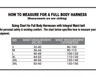 Climbing harness Sizing