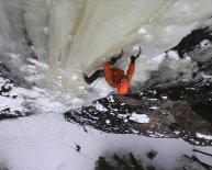Ice climbing Montana